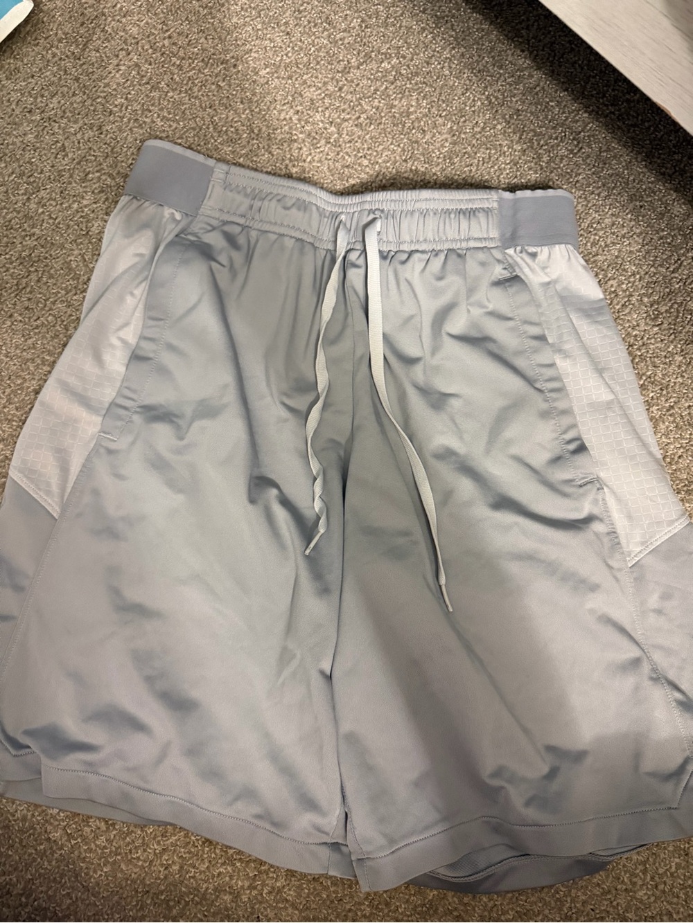 Light Gray Men's Athletic Shorts with Drawstring